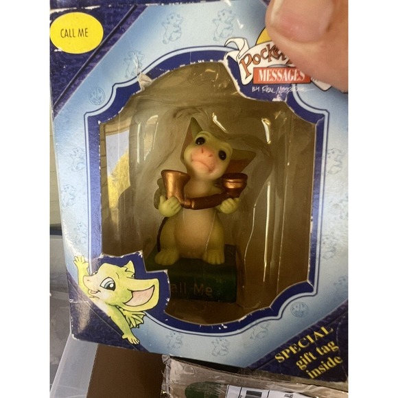 Vintage Pocket Dragon Messages Call Me Holding Telephone 2000 Real Musgrave‎ NIB - Picture 8 of 10